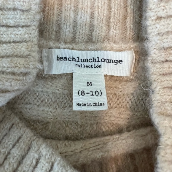 Beachlunchlounge | Cable Knit High Neck Poncho Cream | M - Picture 8 of 9